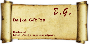 Dajka Géza névjegykártya